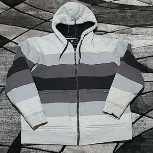 Ocean Current Sherpa Faux Fur Stripe Hoodie Jacket Coat Price Firm